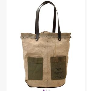 Vintage Addiction- "Make Today Amazing" Recycled Military Tent Tote bag- NWT